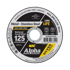 125 x 2_5mm Cutting Disc _ Stainless Silver Series