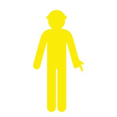 1800x900mm _ Corflute _ Yellow Cut Out Safety Construction Worker