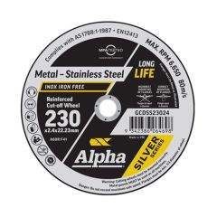 230 x 2_4mm Cutting Disc _ Stainless Silver Series