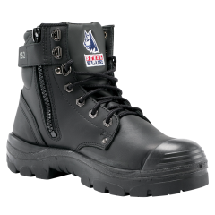 Steel Blue 332152 Argyle Zip Sider Lace Up Safety Boot, Black with Bumpcap