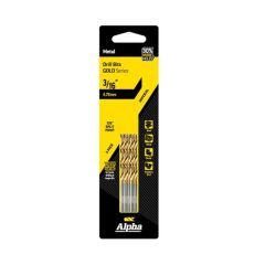 3_16in _4_76mm_ Jobber Drill Bit _ Gold Series 5 pce Trade Pack