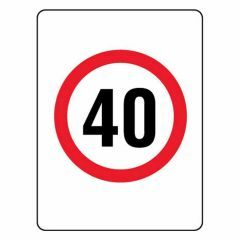 40 in Roundel _Speed Limit_ Sign