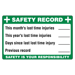 900x600mm - Metal - Safety Record Board