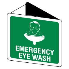 Emergency Eye Wash (With Picto), 225 x 225mm Off Wall, Poly
