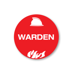 50mm Disc Hard Hat Label _ Self Adhesive _ Warden Pictogram