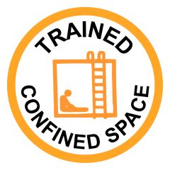 50mm Disc _ Self Adhesive _ Trained Confined Space_ Pack_12