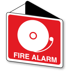 Fire Alarm (With Picto), 225 x 225mm Poly, Off Wall