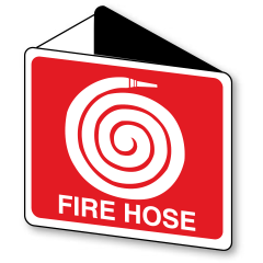 Fire Hose (With Picto), 225 x 225mm Poly, Off Wall
