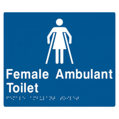 210x180mm - Braille - Blue PVC - Female Ambulant Toilet