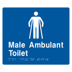 210x180mm - Braille - Blue PVC - Male Ambulant Toilet