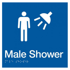 180x180mm - Braille - Blue PVC - Male Shower