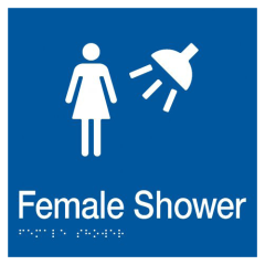 180x180mm - Braille - Blue PVC - Female Shower