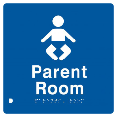 180x180mm - Braille - Blue PVC - Parent Room