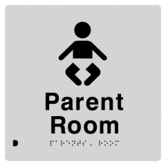 180x180mm - Braille - Silver PVC - Parent Room