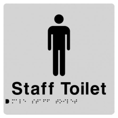 180x180mm - Braille - Silver PVC - Male Staff Toilet