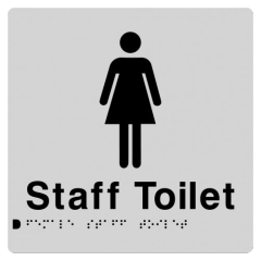 180x180mm - Braille - Silver PVC - Female Staff Toilet