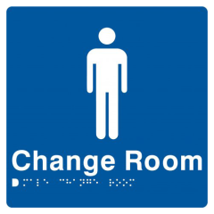 180x180mm - Braille - Blue PVC - Male Change Room