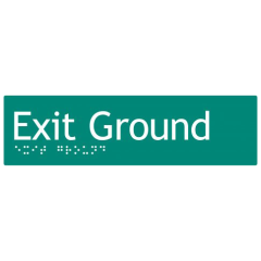 180x50mm - Braille - Green PVC - Exit Ground