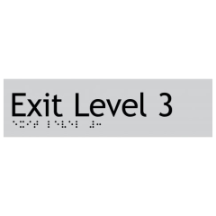 180x50mm - Braille - Silver PVC - Exit Level 3