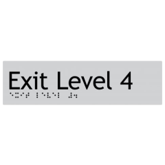 180x50mm - Braille - Silver PVC - Exit Level 4