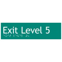 180x50mm - Braille - Green PVC - Exit Level 5