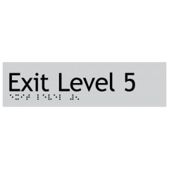 180x50mm - Braille - Silver PVC - Exit Level 5