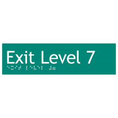 180x50mm - Braille - Green PVC - Exit Level 7