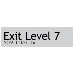 180x50mm - Braille - Silver PVC - Exit Level 7