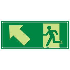 Running Man Picto, Arrow Up Left, 350 x 140mm Poly