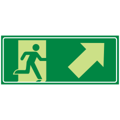 Running Man Picto, Arrow Up Right, 350 x 140mm Poly