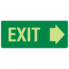 350x145mm - Poly - Non Luminous - Exit (with right arrow)