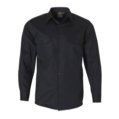AIW Cotton Drill Shirt_ Long Sleeve_ Black