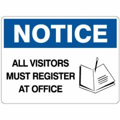 All Visitors Must Register at Office Signage _ Southland _ 8231