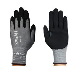 Ansell 11_571 Hyflex Lightweight Nitrile Cut D Glove_ Black_Grey