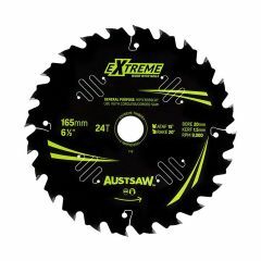 Austsaw Extreme_ Wood with Nails Blade 165mm x 20 Bore x 24 T Thi