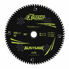 Austsaw Extreme_ Wood with Nails Blade 255mm x 30 Bore x 80 T Thi