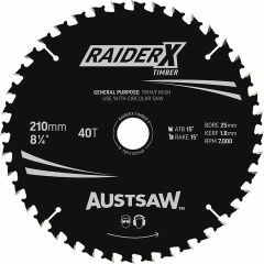 Austsaw RaiderX Timber Blade 210mm x 25_16 Bore x 40 T Thin Kerf