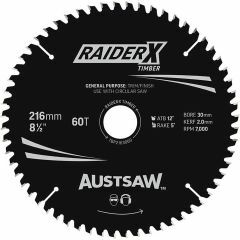 Austsaw RaiderX Timber Blade 216mm x 30_15_88 Bore x 60 T