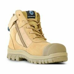 Bata Zippy Zip Sider Safety Boots Nubuck Leather Wheat