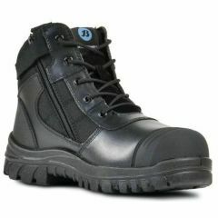 Bata Zippy Zip Sider Safety Boots_ Leather_ Black