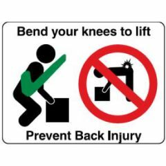 Bend your Knee to Lift Prevent Back Injury Signage _ Southland _ 