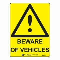 Beware of Vehicles Sign