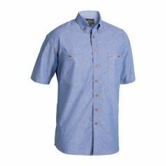 Bisley B71407 150gsm Chambray Shirt_ Short Sleeve_ Blue