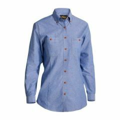 Bisley B76407L 150gsm Womens Chambray Shirt_ Long Sleeve_ Blue