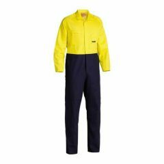 Bisley BC6357 310gsm Regular Weight Cotton Drill Coveralls_ Yel_Navy