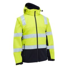 Bisley BJ6078T Taped Two Tone Hi Vis 3 in 1 Soft Shell Jacket_ Ye