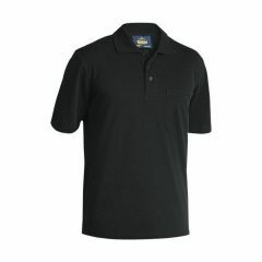 Bisley BK1290 180gsm Poly_Cotton Polo Shirt_ Short Sleeve_ Black