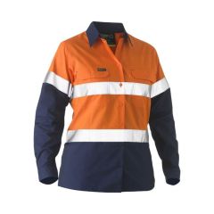 Bisley BL6996T Recycle Women's Taped Two Tone Hi Vis Drill Shirt_