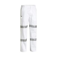Bisley BP6808T Taped Night Cotton Drill Pants_ White