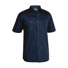 Bisley BS1893 Plain Vented Cotton Drill Shirt_ Short Sleeve_ Navy